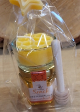 Honigzwerg mit Kerze Geschenk, Honiglöffel
